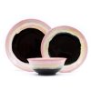 Pink and black three piece Tableware dinner set
