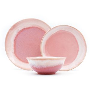 Pink three piece Tableware dinner set