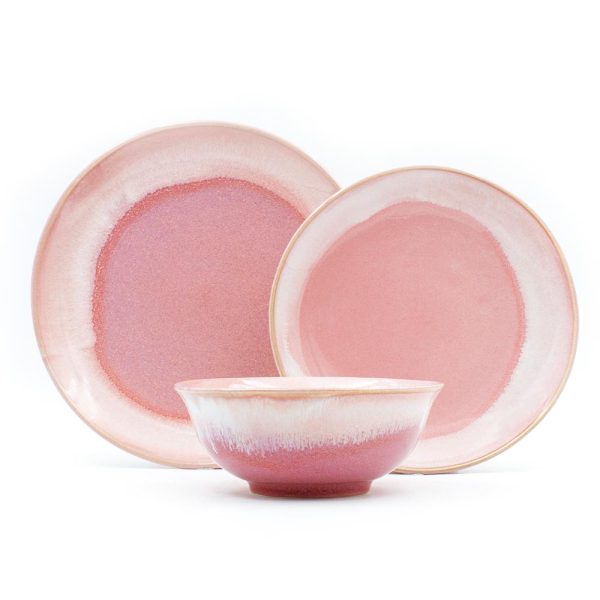 Pink three piece Tableware dinner set