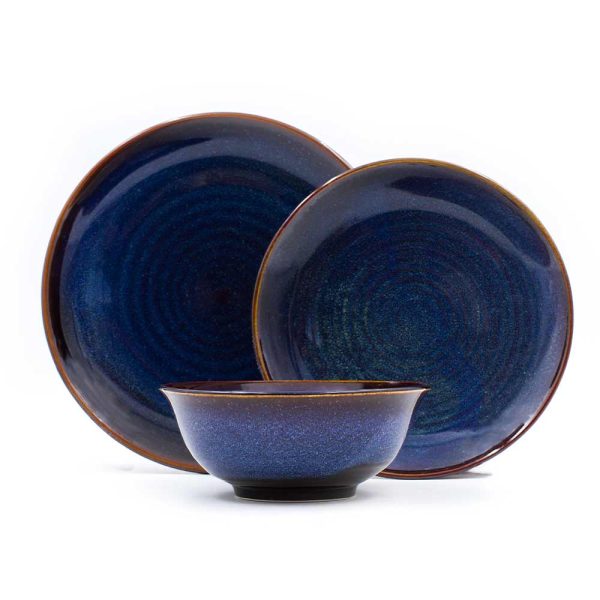 Pottery-For-The-Planet-Tableware-Settle-In-Set-9 Navy Blue three piece Tableware dinner set